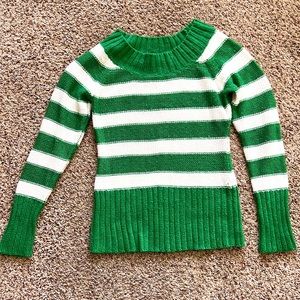 Arizona Jean Company, size large, green &white striped sweater.